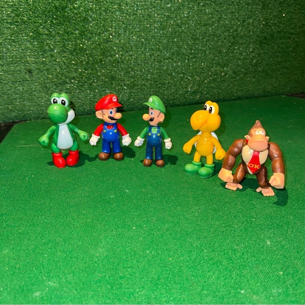Nintendo Super Mario Action Figures - Red, Green, Yellow, Brown